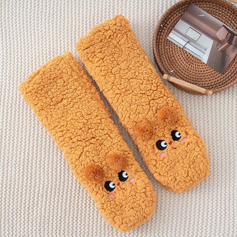Non-Slip Panda Plush Winter Slipper Socks
