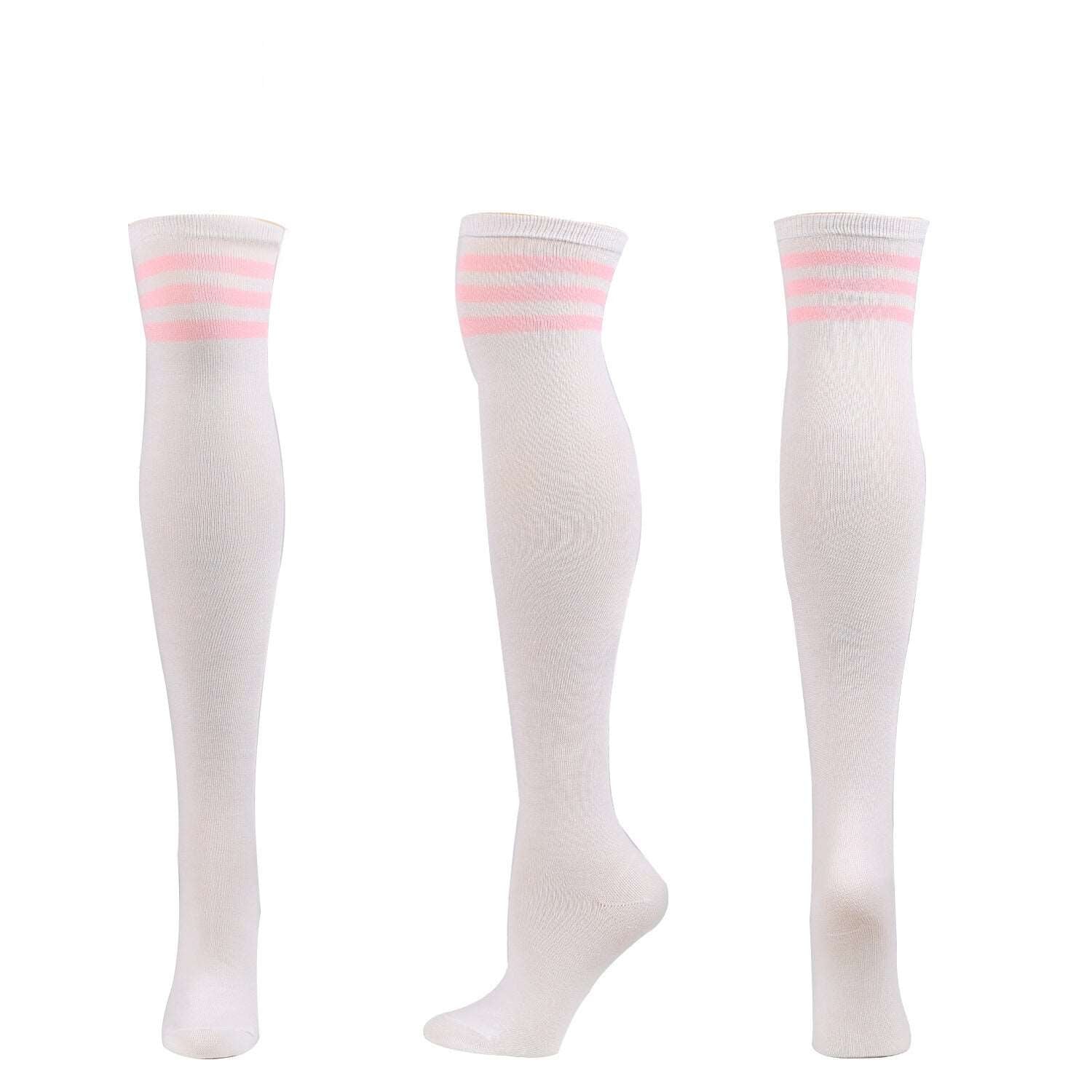 Over The Knee Long Stockings Cosplay Socks Strip Women - 3 Pairs