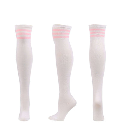 Over The Knee Long Stockings Cosplay Socks Strip Women - 3 Pairs