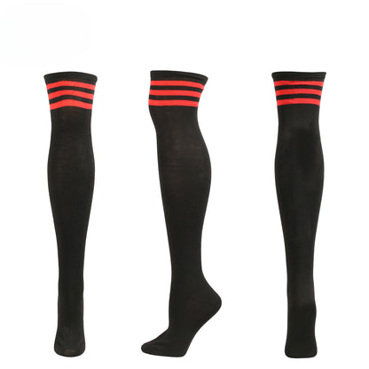 Over The Knee Long Stockings Cosplay Socks Stripe Women - 3 Pairs
