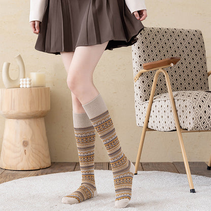 Nordic Cozy Socks Women Over The Calf - 2 Pairs