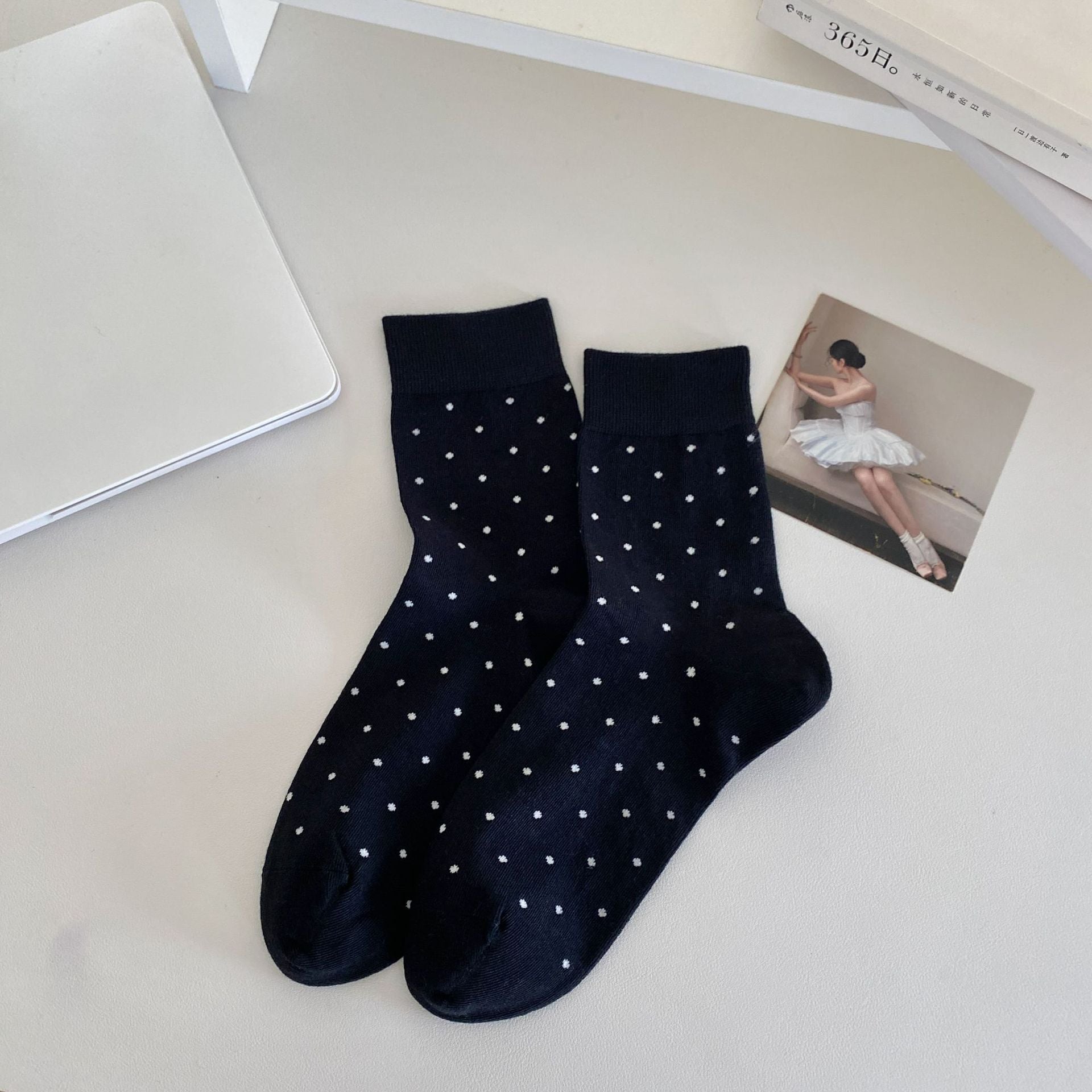 Polka Dot Charm Cotton Socks - 3 Pairs