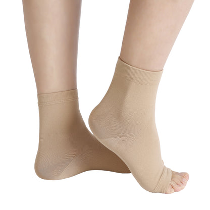 Ankle Compression Sleeves Socks Open Toe - 3 Pairs