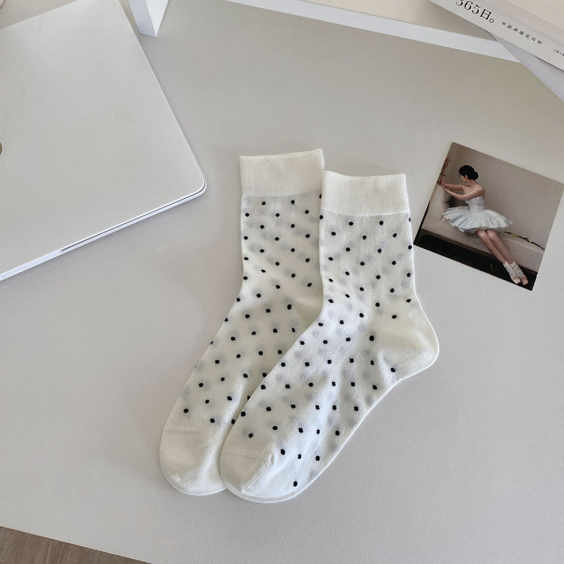 Polka Dot Charm Cotton Socks - 3 Pairs