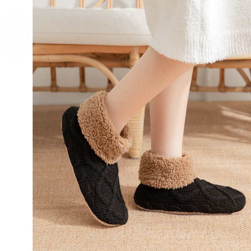 Unisex Non-slip Winter Slipper Socks Plain Colour