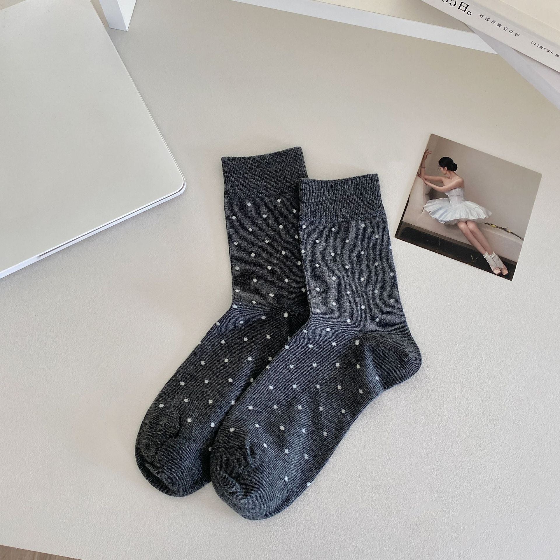 Polka Dot Charm Cotton Socks - 3 Pairs