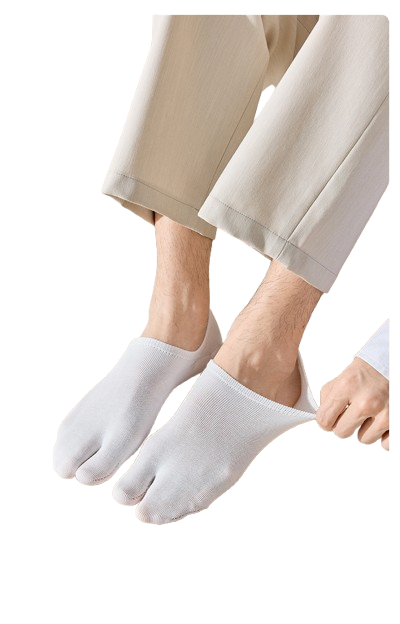Men’s Split Two-Toe No-Show Socks – Anti-Slip Heel Grip