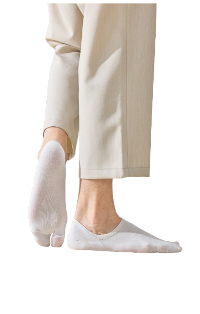 Men’s Split Two-Toe No-Show Socks – Anti-Slip Heel Grip