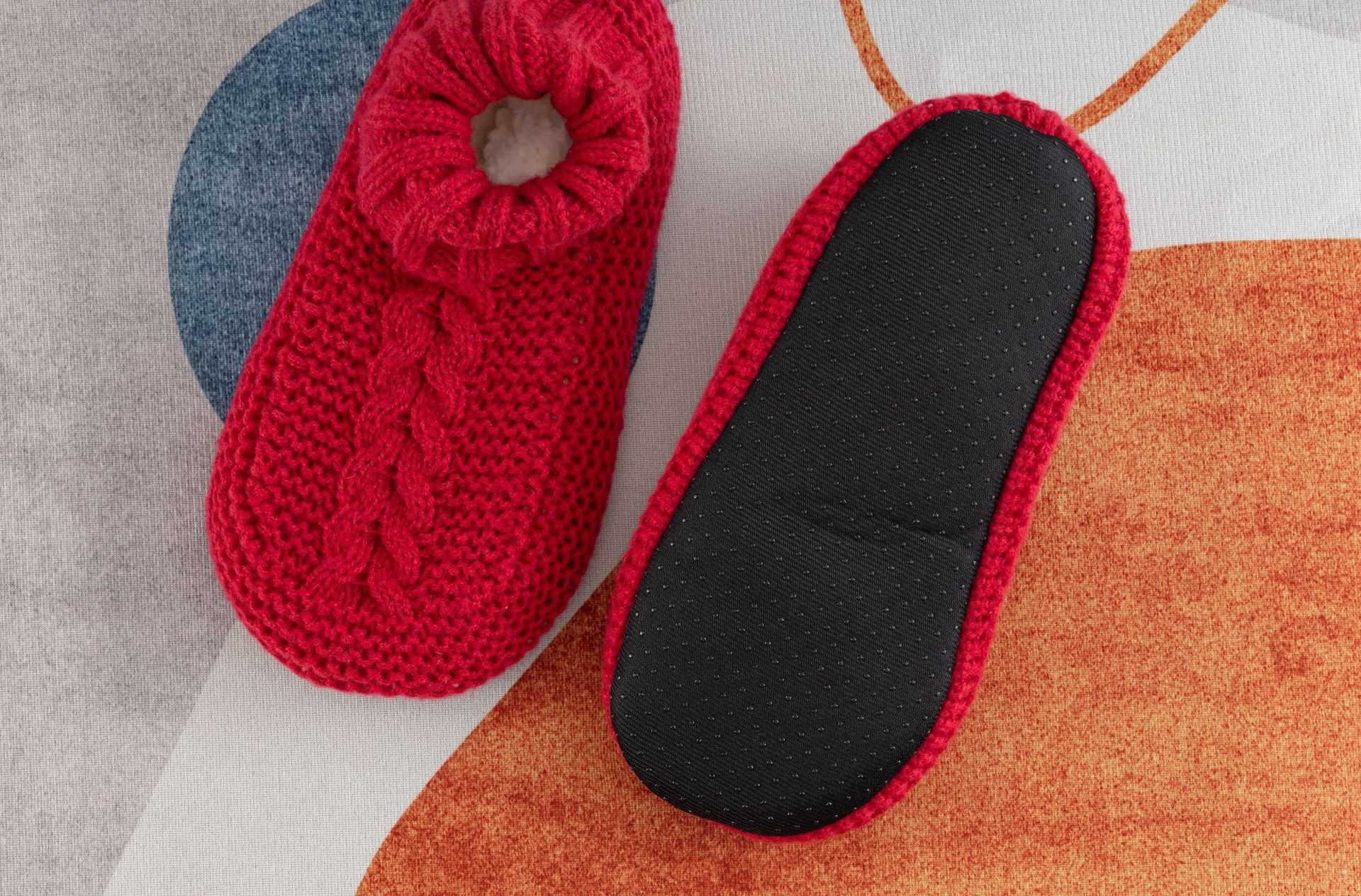 Unisex Non-slip Winter Slipper Socks Plain Colour