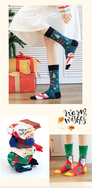 Christmas Cheer Crew Socks – Festive Holiday Collection - 2 Pairs