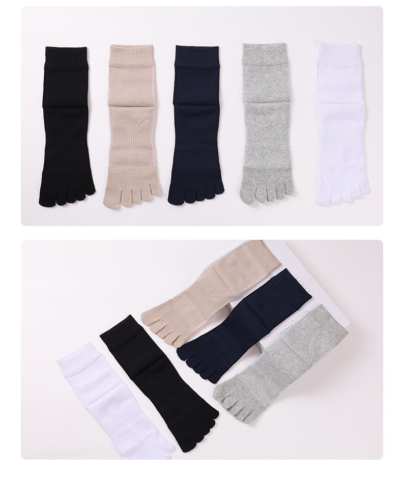 Men’s Classic Cotton Toe Socks – Breathable Crew Style for Everyday Comfort - 3 Pairs