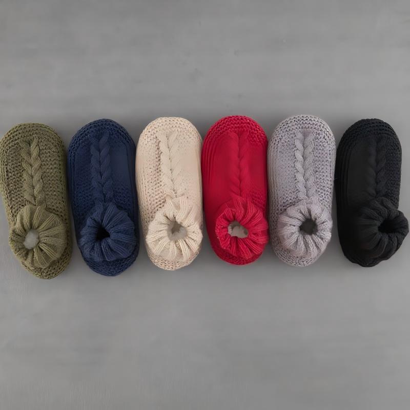 Unisex Non-slip Winter Slipper Socks Plain Colour