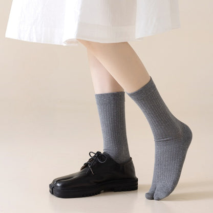 Women’s Wool Two-Toe Socks – Warm Split Toe Tabi Socks for Breathable Everyday Comfort - 3 Pairs