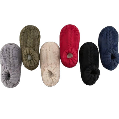 Unisex Non-slip Winter Slipper Socks Plain Colour