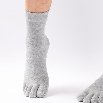 Men’s Classic Cotton Toe Socks – Breathable Crew Style for Everyday Comfort - 3 Pairs