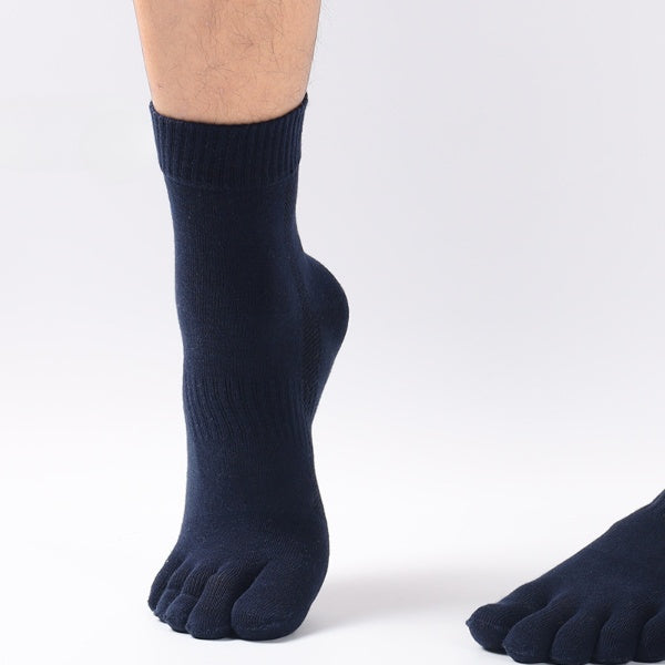 Men’s Classic Cotton Toe Socks – Breathable Crew Style for Everyday Comfort - 3 Pairs