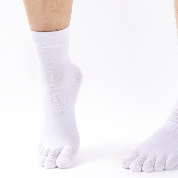 Men’s Classic Cotton Toe Socks – Breathable Crew Style for Everyday Comfort - 3 Pairs
