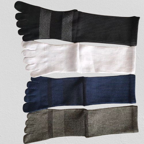 Essential Cotton Five Toe Crew Socks – Breathable Comfort for Everyday Wear - 3 Pairs