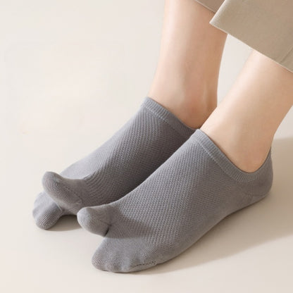 Men’s Split Toe Mesh Low Cut Socks – Breathable Summer Cotton - 3 Pairs