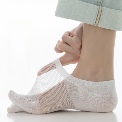 Men’s Breathable Cotton Five Toe No Show Socks – Anti-Slip Liner - 3 Pairs