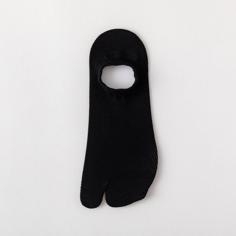 Women’s Split Toe Mesh Low Cut Socks – Breathable Summer Cotton - 3 Pairs