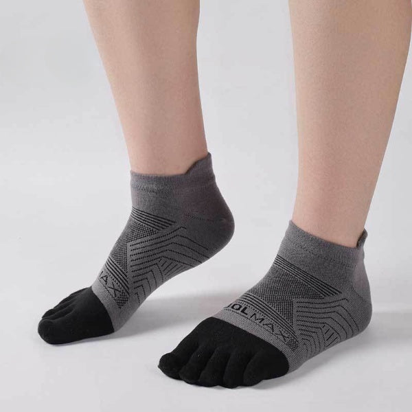 Coolmax Five Toe Running Socks – Breathable Athletic Socks for Large Feet - 3 Pairs