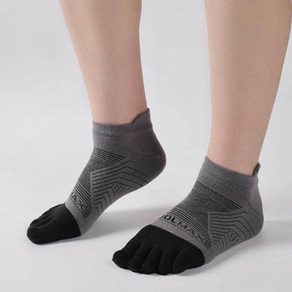 Coolmax Five Toe Running Socks – Breathable Athletic Socks for Large Feet - 3 Pairs