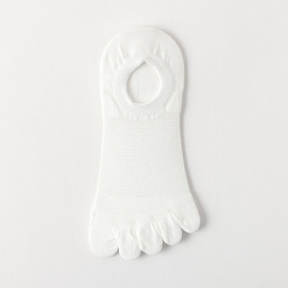 Men’s Breathable Cotton Five Toe No Show Socks – Anti-Slip Liner - 3 Pairs