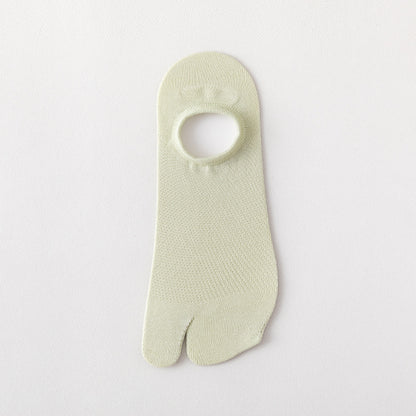 Women’s Split Toe Mesh Low Cut Socks – Breathable Summer Cotton - 3 Pairs