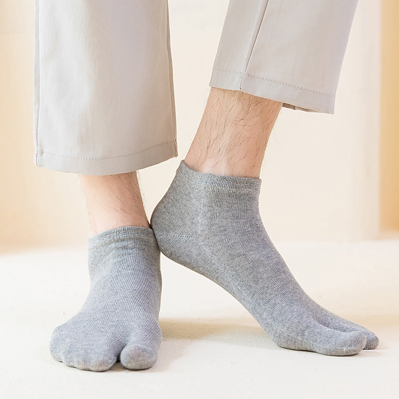 Men’s Split Toe Cotton Ankle Socks – Breathable &amp; Anti-Slip - 3 Pairs