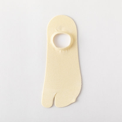 Women’s Split Toe Mesh Low Cut Socks – Breathable Summer Cotton - 3 Pairs