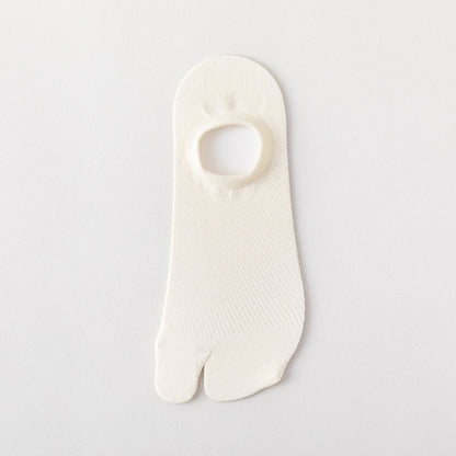 Women’s Split Toe Mesh Low Cut Socks – Breathable Summer Cotton - 3 Pairs