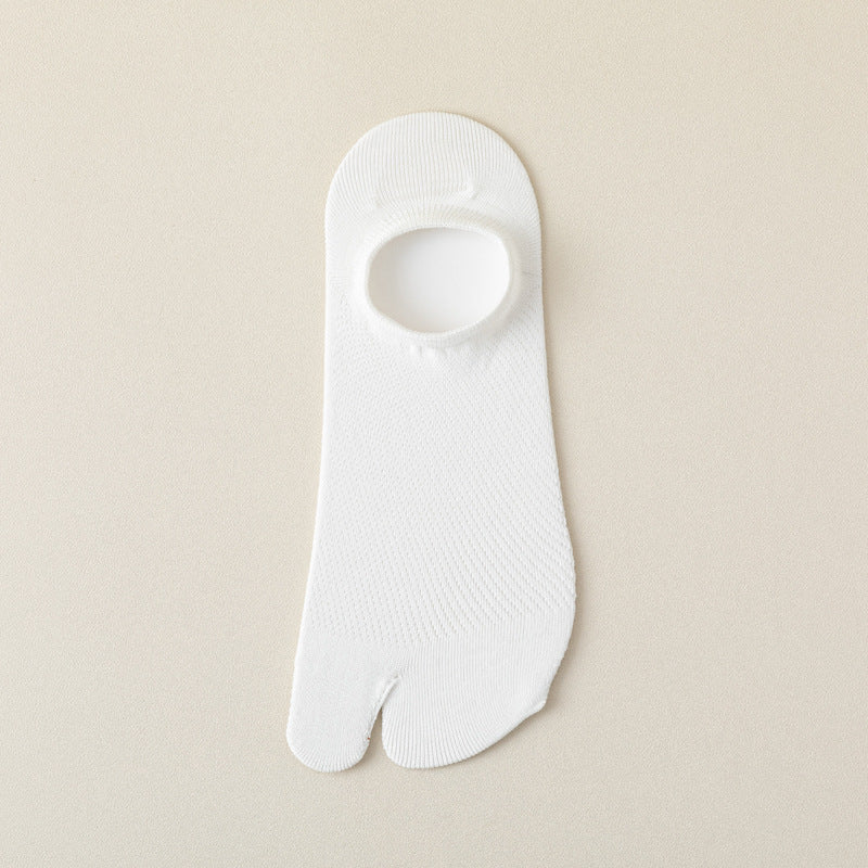 Men’s Split Toe Mesh Low Cut Socks – Breathable Summer Cotton - 3 Pairs