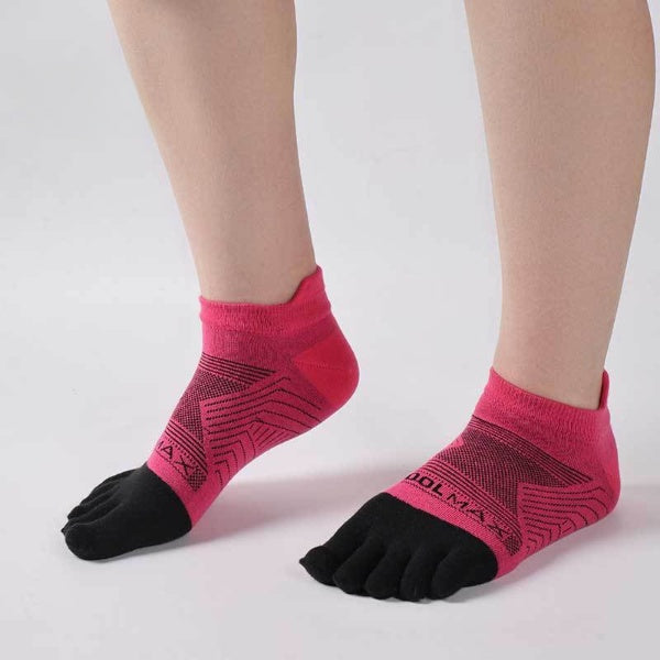 Coolmax Five Toe Running Socks – Breathable Athletic Socks for Large Feet - 3 Pairs
