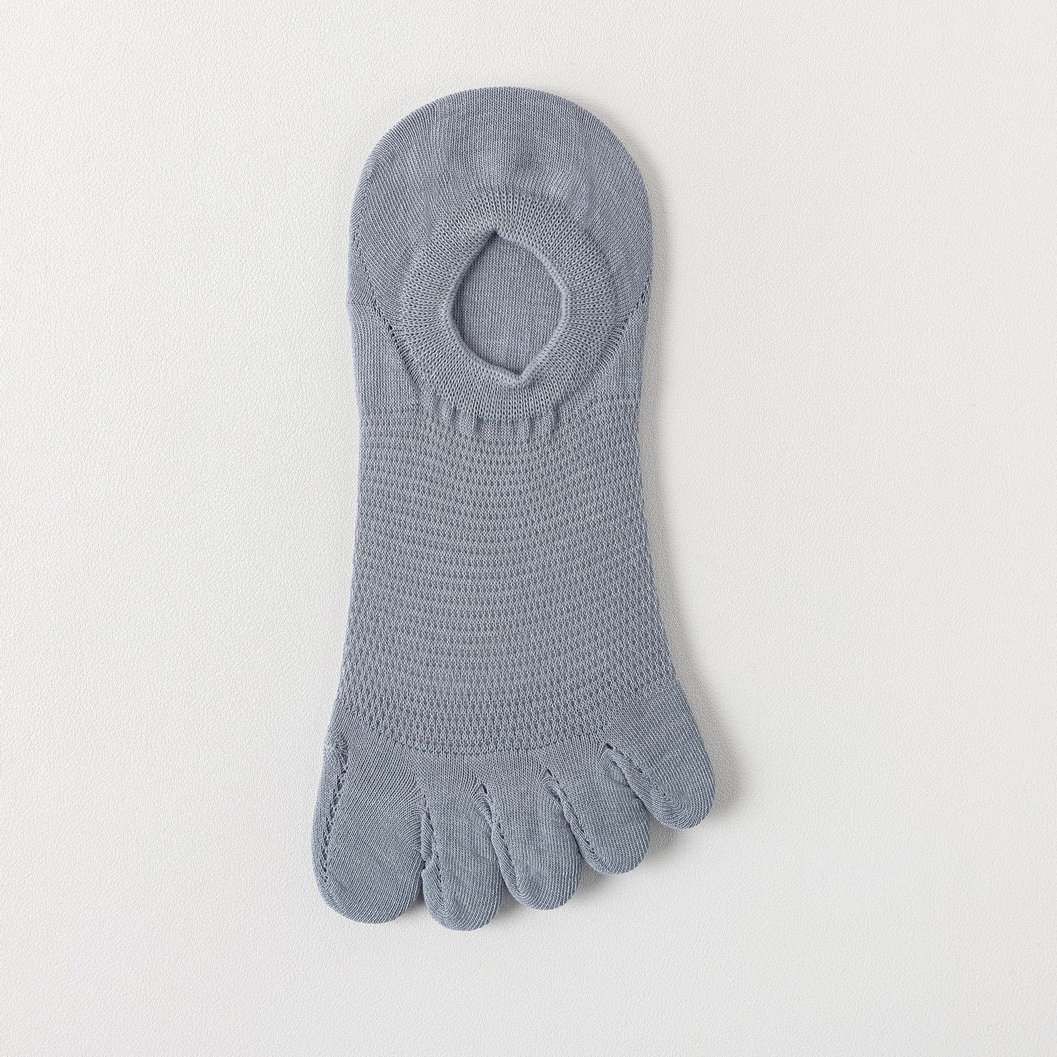 Men’s Breathable Cotton Five Toe No Show Socks – Anti-Slip Liner - 3 Pairs