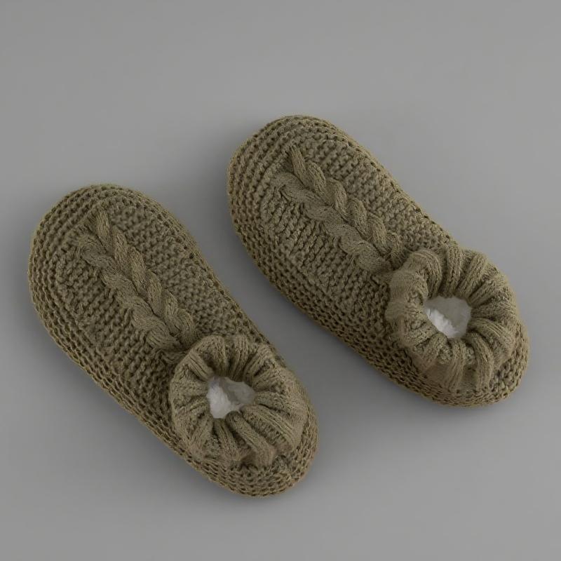 Unisex Non-slip Winter Slipper Socks Plain Colour