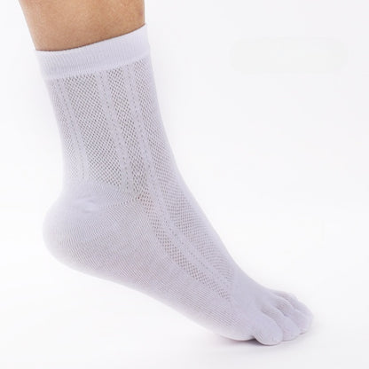 Breeze Mesh Men’s Breathable Five-Toe Crew Socks - 3 Pairs