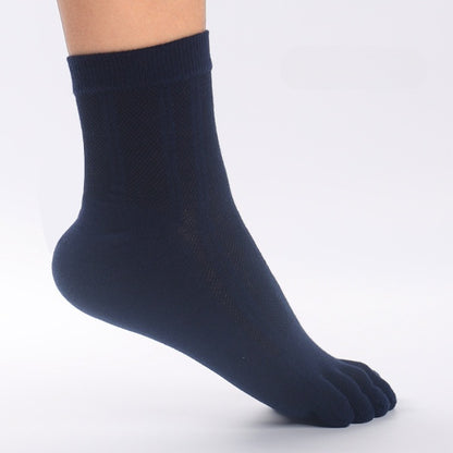 Breeze Mesh Men’s Breathable Five-Toe Crew Socks - 3 Pairs