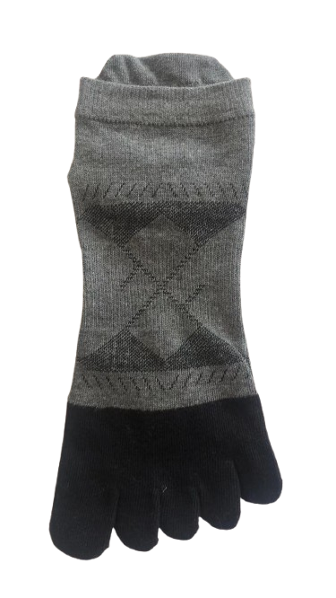 Men’s Breathable Cotton Five Toe Crew Socks – Extra Wide Fit for Sports &amp; Daily Comfort - 3 Pairs