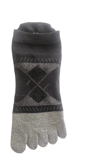 Men’s Breathable Cotton Five Toe Crew Socks – Extra Wide Fit for Sports & Daily Comfort - 3 Pairs