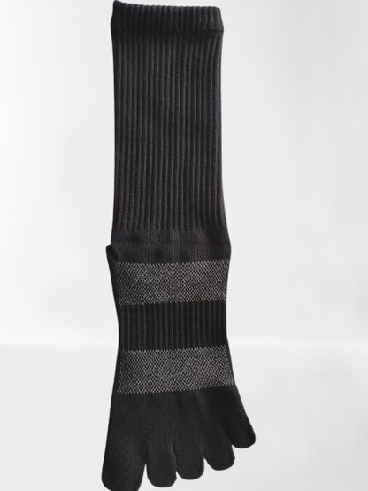 Essential Cotton Five Toe Crew Socks – Breathable Comfort for Everyday Wear - 3 Pairs