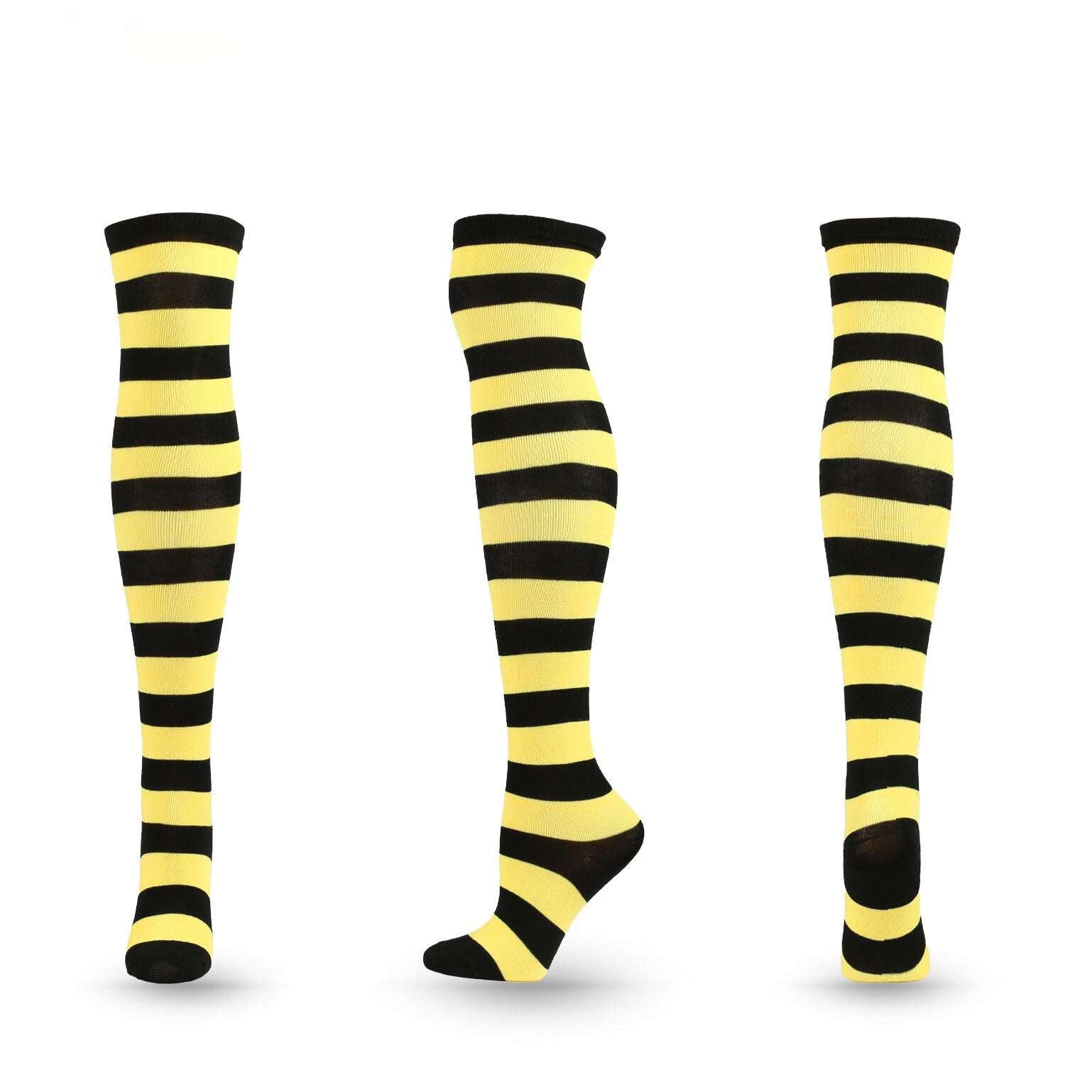 Over The Knee Long Stockings Cosplay Socks Strip Women - 3 Pairs