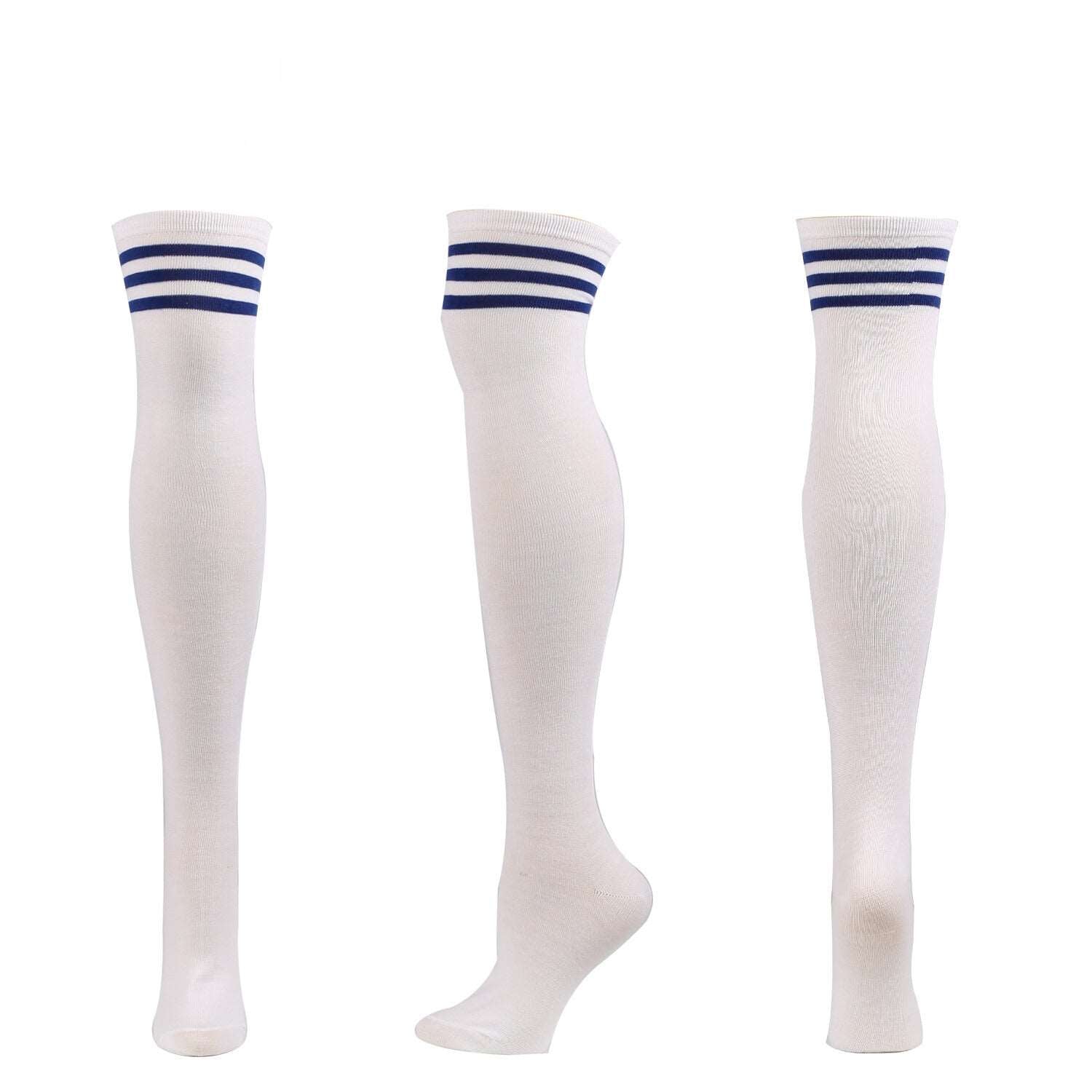Over The Knee Long Stockings Cosplay Socks Strip Women - 3 Pairs