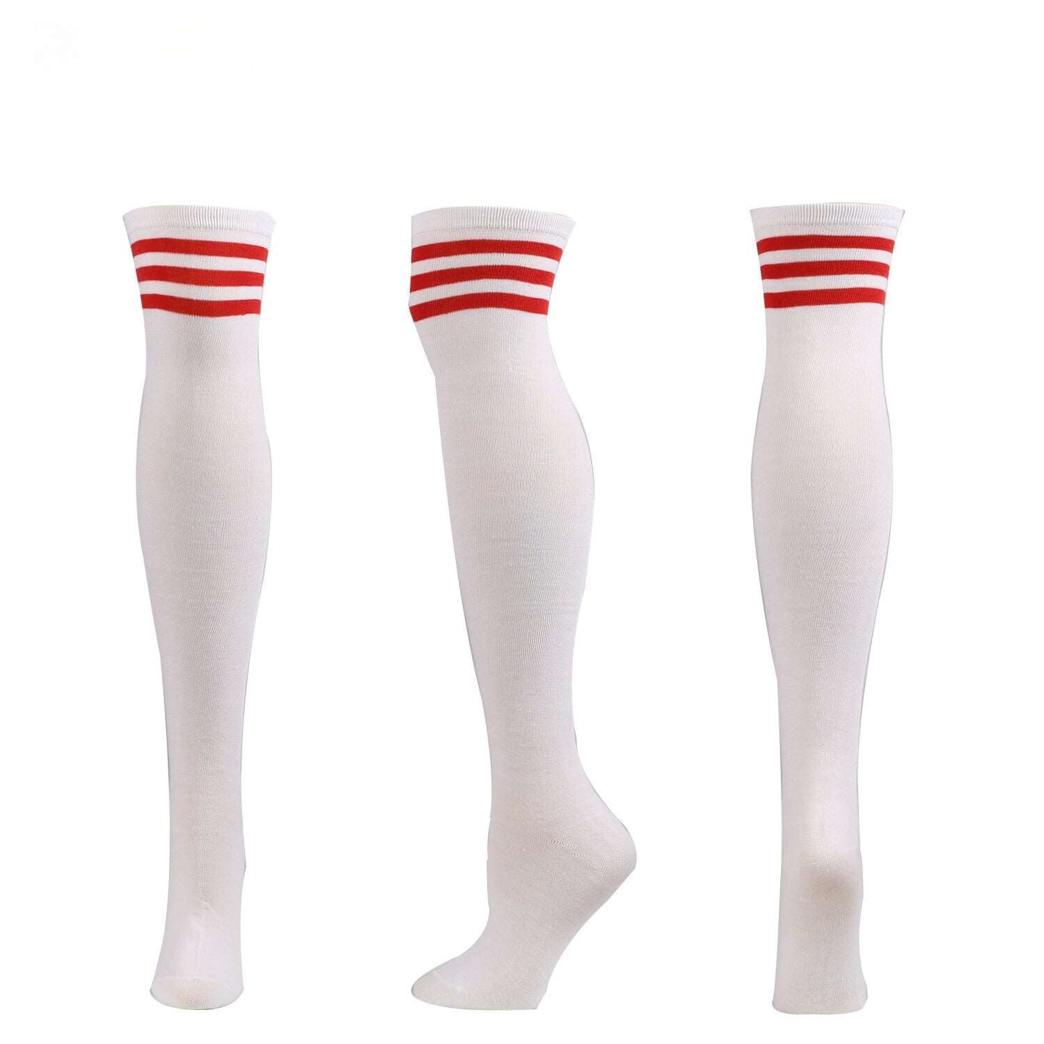Over The Knee Long Stockings Cosplay Socks Strip Women - 3 Pairs